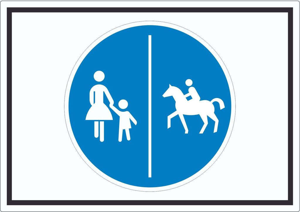 Aufkleber Getrennter Geh- und Reitweg Symbol A5 (148x210mm)