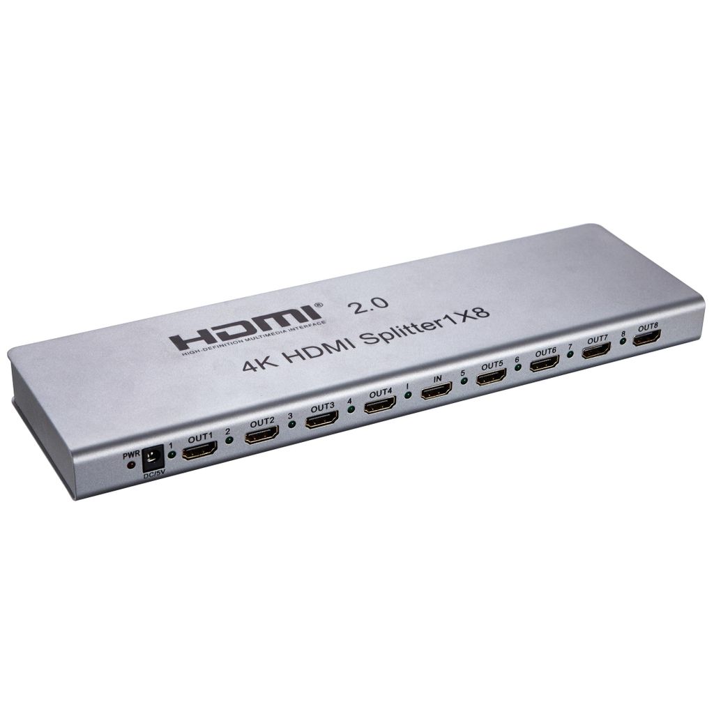 C09D HDMI 1x8 Splitter 8 Port 1 in 8 Out HDMI Switch Full HD 1080P 3D 4Kx2K EDID