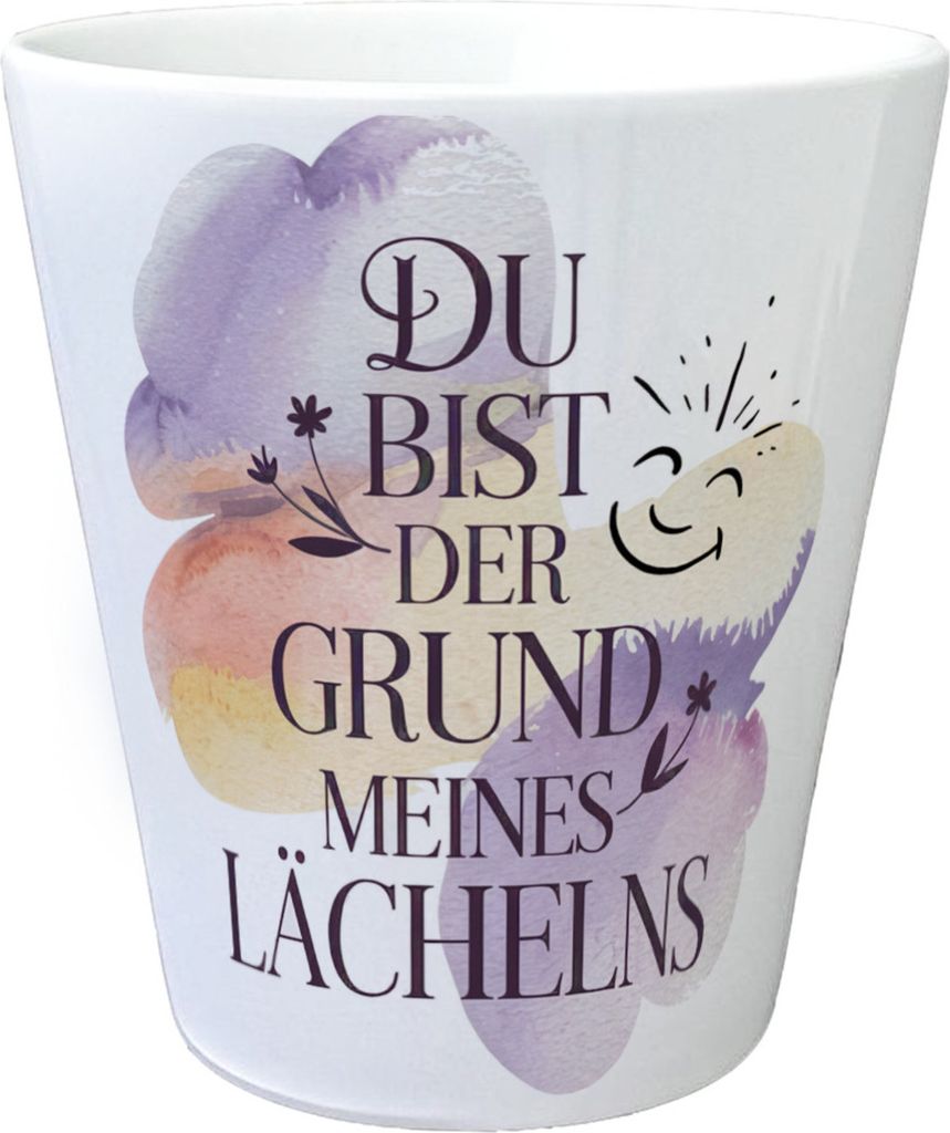 Grund meines Lächelns Blumentopf Blumen Aquarell