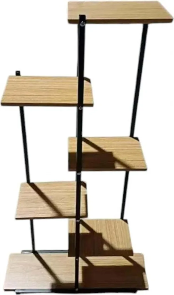 Étagère Fleurs en Bois Brun Clair 113x60x20cm - Design Vertical Compact - 2