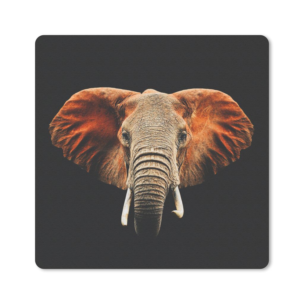 MuchoWow Mauspad Mousepad Elefant - Tiere - Farben 20x20 cm - Mousepads - Maus Mat - Pad - Mausunterlage - Desk Mat - Bureauartikeln