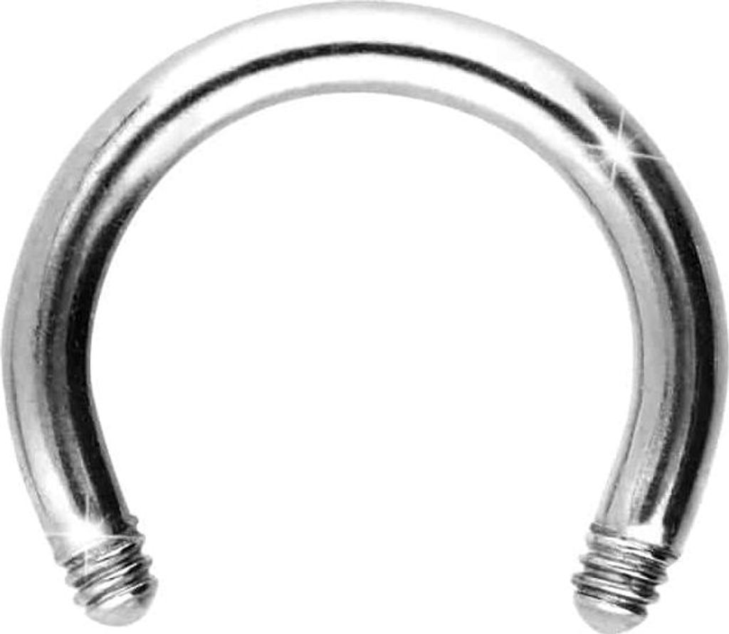 Ohrpiercing, Nasenpiercing, Septum Piercing Titan Hufeisenring ohne Kugel WeißGold Innendurchmesser: 6mm + Stabstärke: 1,2mm