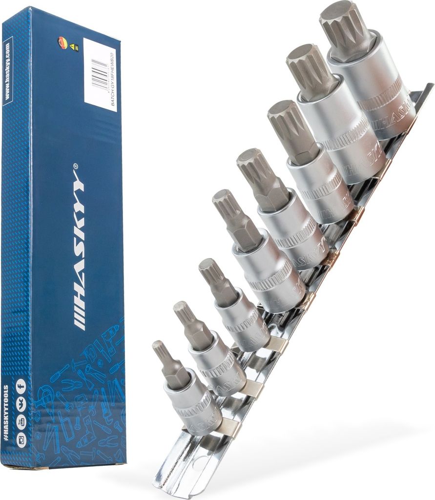 HASKYY XZN Innen Vielzahn Nusssatz Stecknüsse M4-M6 M8-M12 Produktbild 