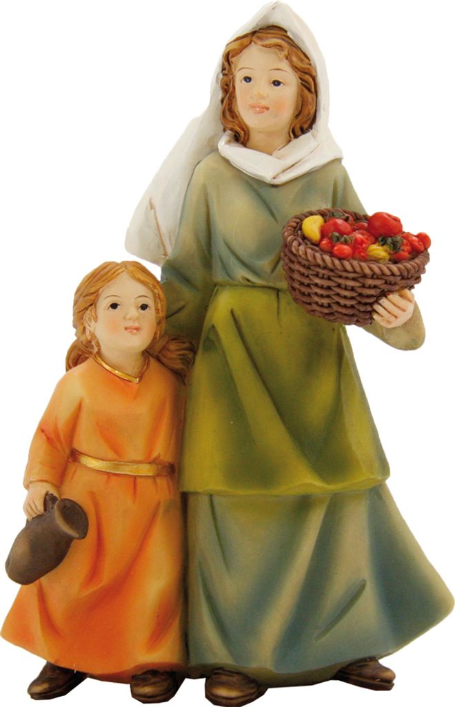 FADEDA Mutter mit Kind / Höhe:9 cm / handbemalt / detailgetreue Krippen Figuren - Weihnachten Tisch Dekoration Krippe Zubehör