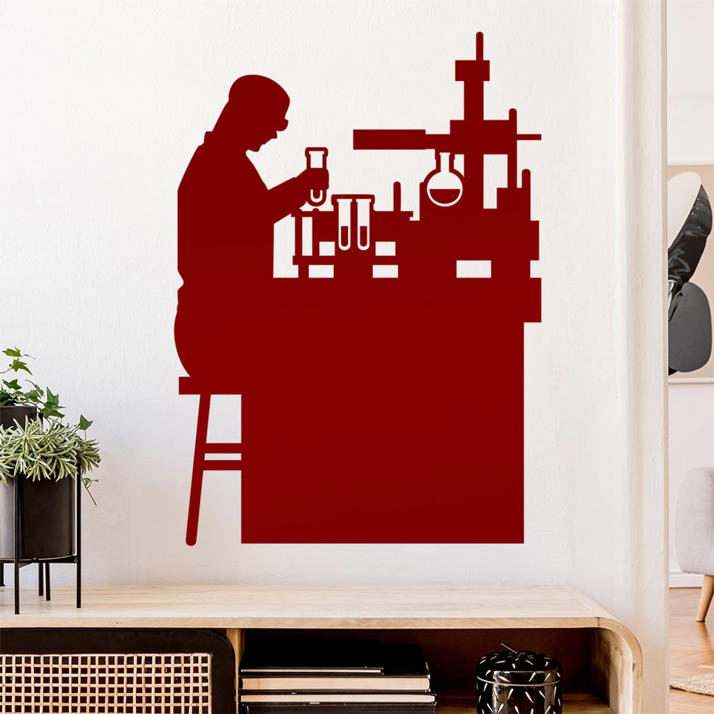 Laborant Labor Figur Wandtattoo Wandaufkleber Wall Sticker - Dekoration, Küche, Wohnzimmer, Schlafzimmer, Badezimmer