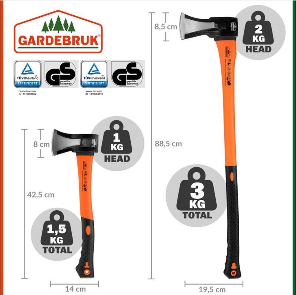 Set sekier TOMS sekera a štiepačka, 2ks, čierna/oranžová Obrázok produktu 2