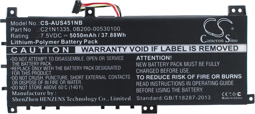 Batterie Ordinateur Portable pour Asus VivoBook S451 S451LN K451L K451LN