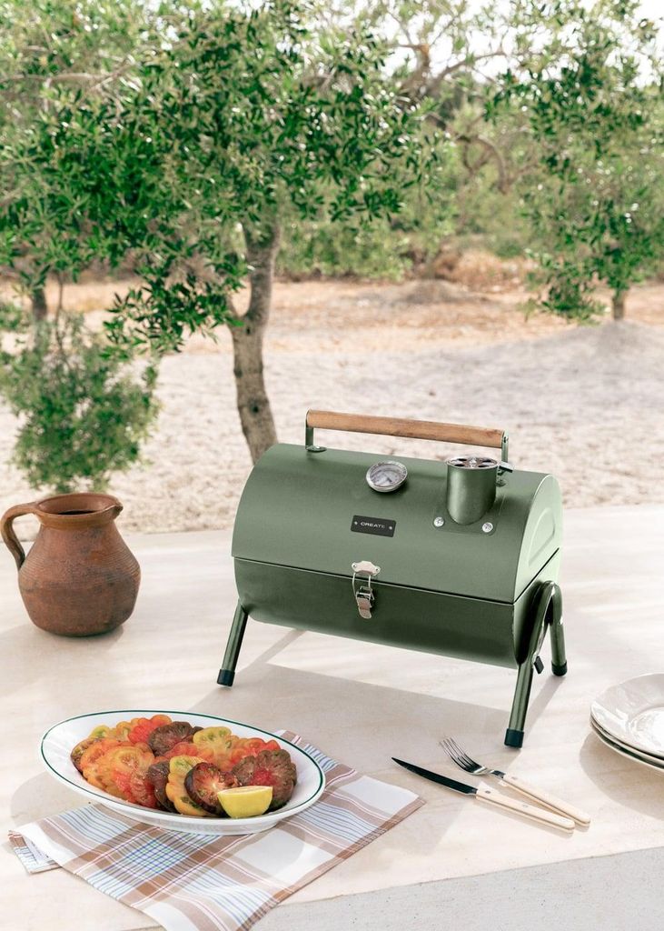 BBQ SMOKEY COMPACT - Tragbarer Smoker-Grill mit Holzkohle