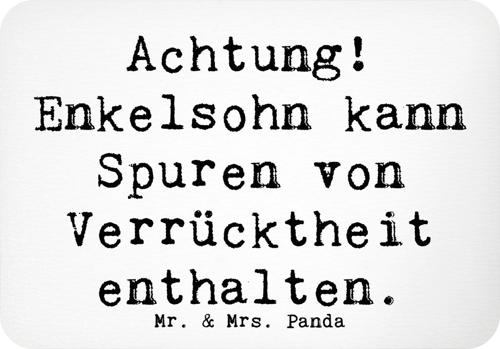 Mr. & Mrs. Panda magnet Spruch Enkelsohn Verrücktheit - Weiß - Geschenk, Familie, holz whiteboardmagnet, Unterhaltung, Kühlschrankmagnet, Famili...