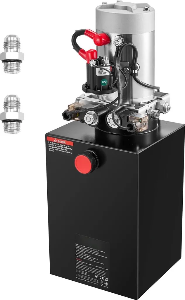 Pompe hydraulique double effet 12V avec réservoir 11,4L pour benne 12V