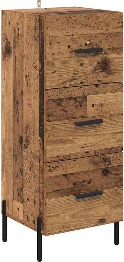 Credenza in Legno di Recupero 34x34,5x90 cm | Mobiletto Rustico Unico