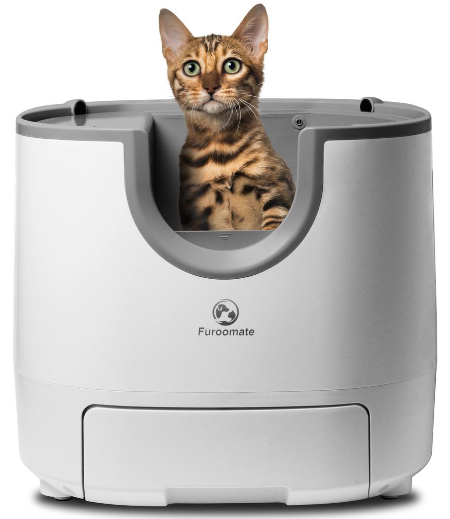 Selbstreinigende Katzentoilette - pct110 - Halbgeschlossenes Design - Manuell, ohne Strom - Große Kapazität - Für mehrere Katzen - Kunststoff