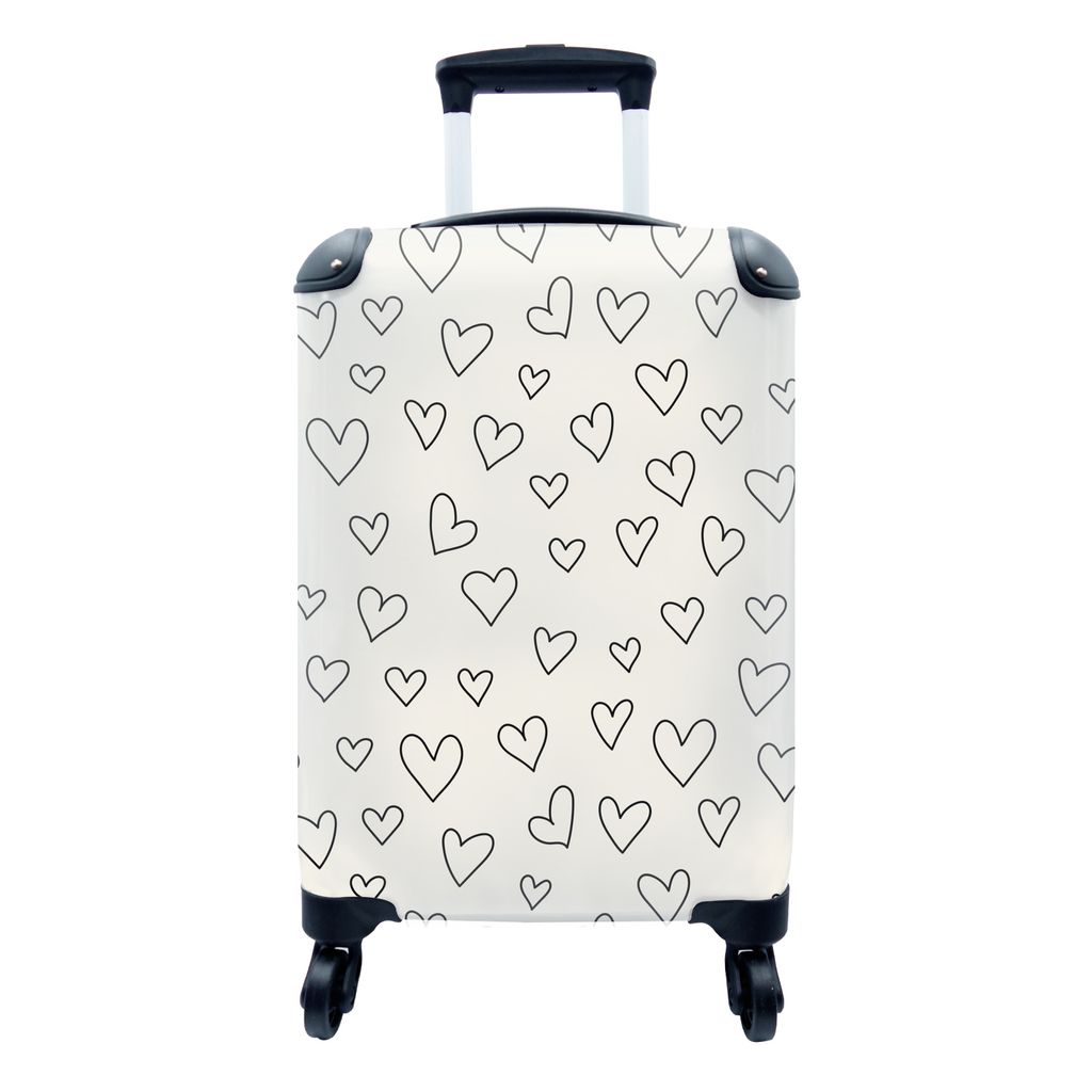MuchoWow Koffer Handgepäck Trolley Rollkoffer Kleine Reisekoffer mit 4 Rollen - Valentinsgeschenk für ihn - Liebe - Paar - Design - Cabin Size ...
