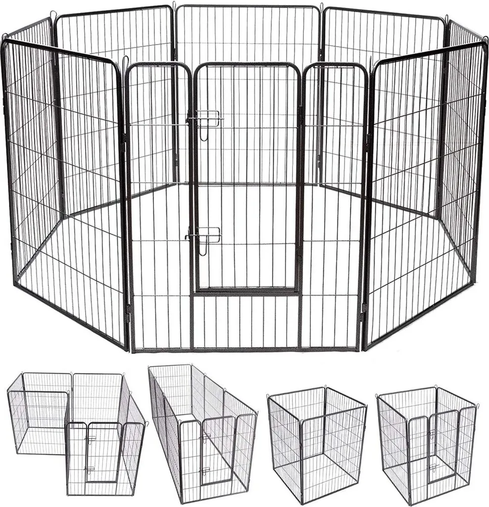 Box Cuccioli COSTWAY Nero: Recinto Sicuro per Cani, Gatti e Conigli