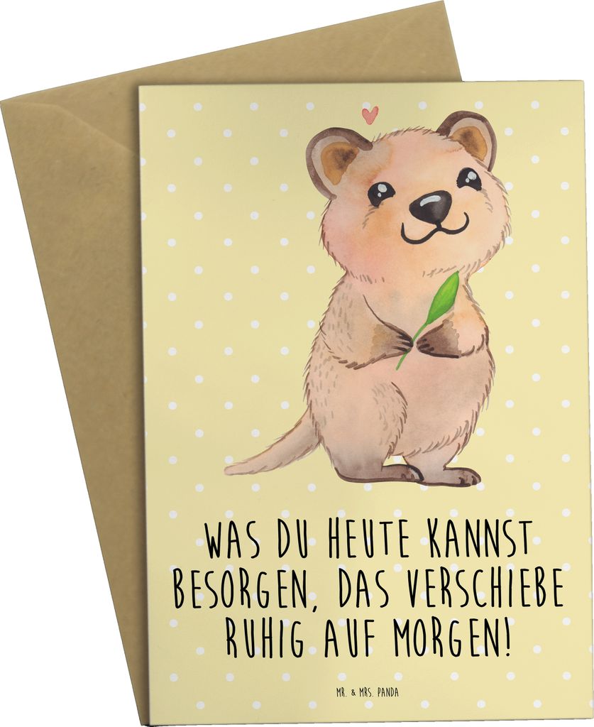 Mr. & Mrs. Panda valentinstagskarte Quokka Happy - Gelb Produktbild 