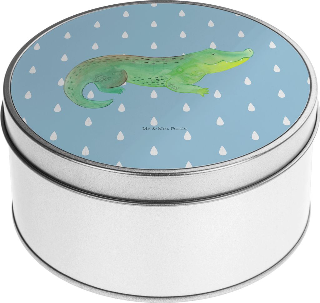 Mr. & Mrs. Panda Dose Krokodil - Blau Pastell - Geschenk, Lieblingsmensch, Blechdose, Freundin, Krokodile, Metalldose, Beste, Teedose, Vorratsdosen...