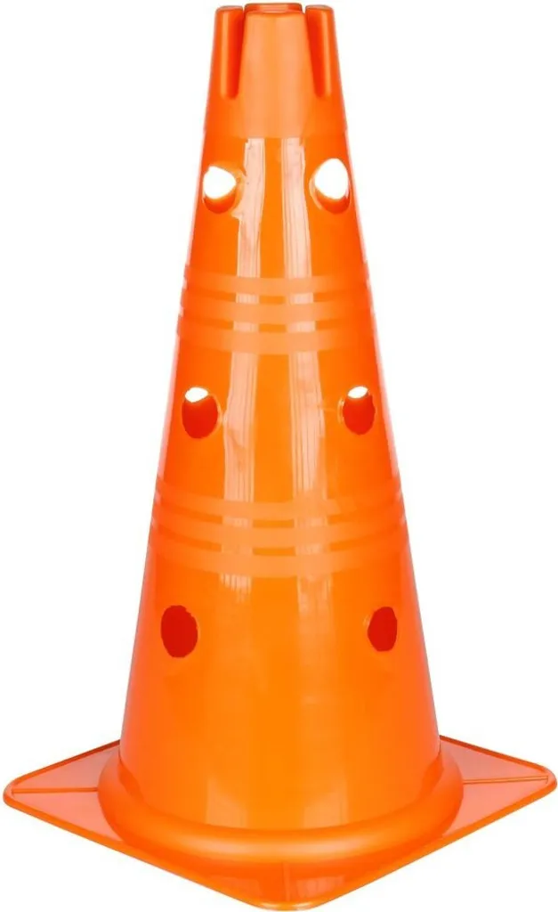 Pack de 4 Cônes Vario Orange 38 cm avec Trous pour Jalons Sportifs