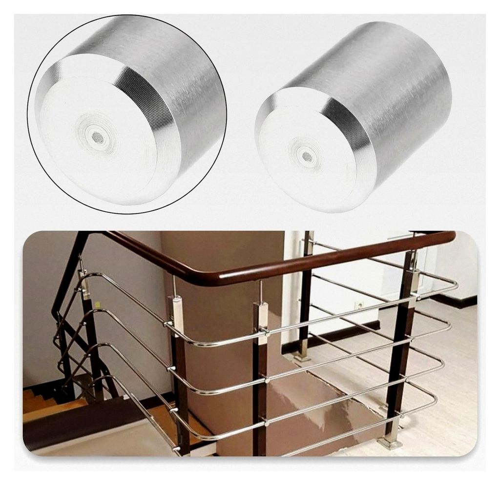 Endkappen für Handlauf aus 304 Edelstahl, rund, Durchmesser 12 mm, Innendurchmesser 10 mm, Länge 15 mm, 10 Stück