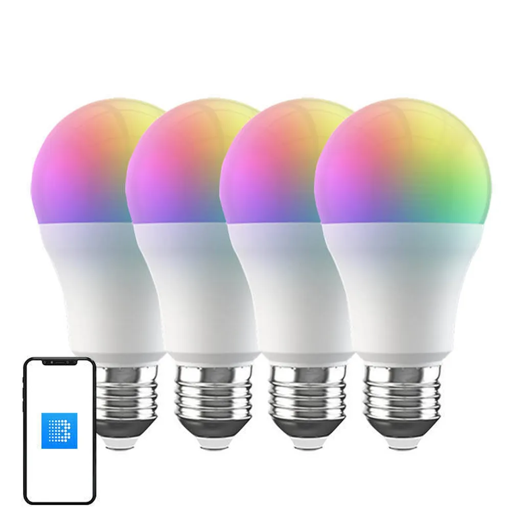 BroadLink Smart BLU LB4E27 Pack de 4 Ampoules LED RGB Connectées - 2