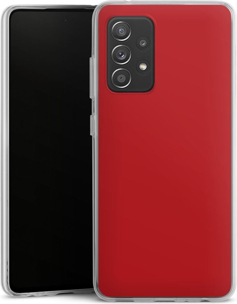 DeinDesign Handyhülle für Samsung Galaxy A52 5G Silikon Hülle Case Smartphone Schutzhülle Farbe Rot einfarbig