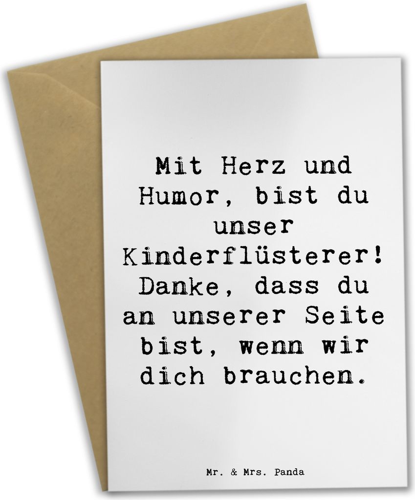 Mr. & Mrs. Panda babykarte Spruch Baby-Sitter Engelflüsterer - Weiß - Geschenk, Kinderbetreuung, genesungskarte, Danke sagen, Geschenkidee, Bedan...