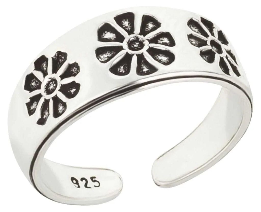 Zehenring Zehring Blumen Design 925 Silber Produktbild 