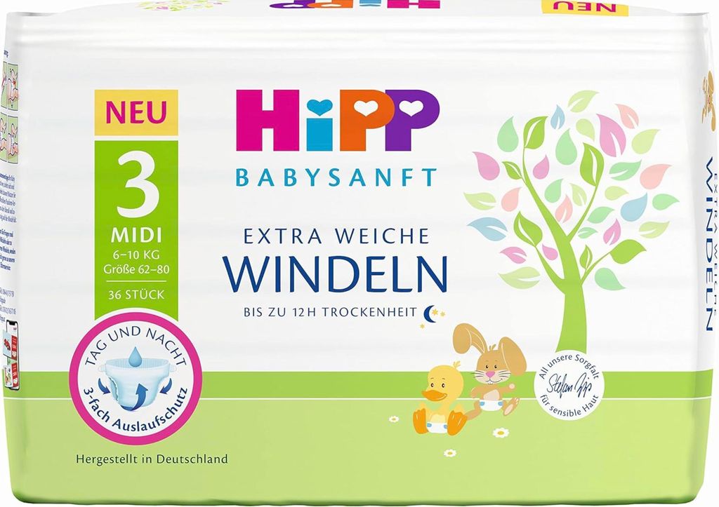 HiPP Babysanft Windeln Midi 3 Carry, 3er Pack (3 x 1 x 36 Produktbild 
