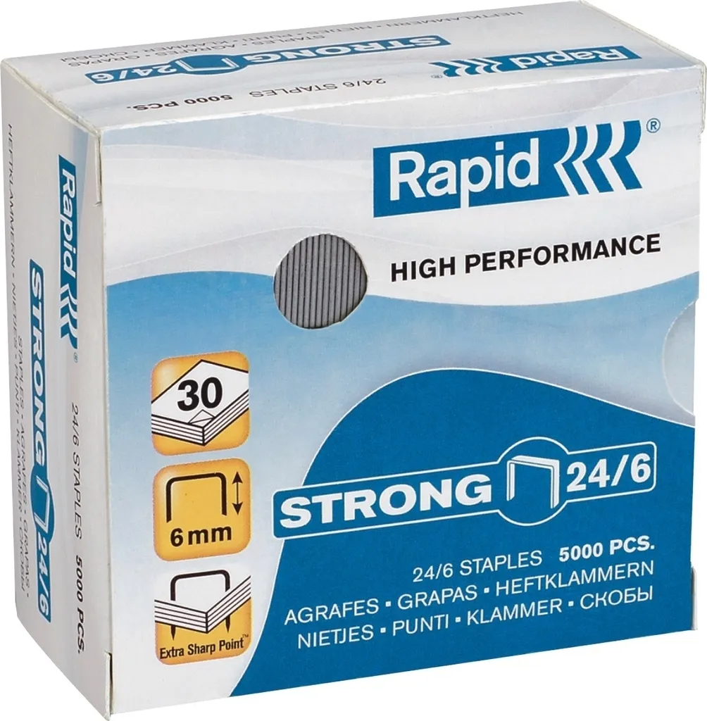 Graffette 24/6 Zincate Strong - 25.000 Pezzi per Cucitrice Professionale