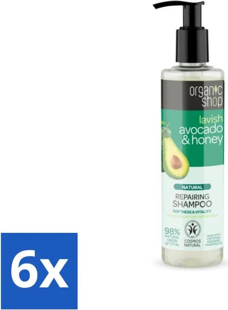 Trattamento Riparatore Organic Shop Avocado e Miele 280ml - 6 Pack
