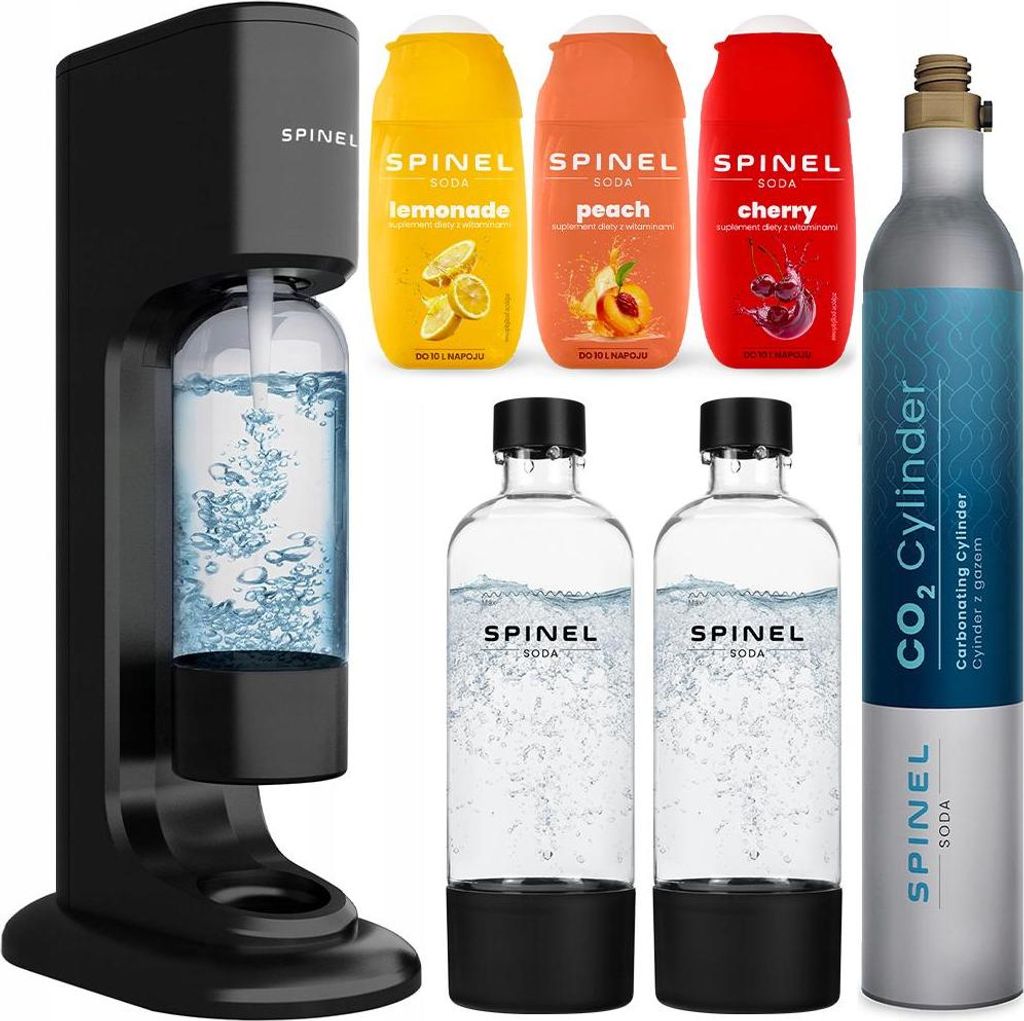 Spinel Soda BubbleON Wassersprudler Set mit 2 Flasche mit 3 Sirup BPA frei