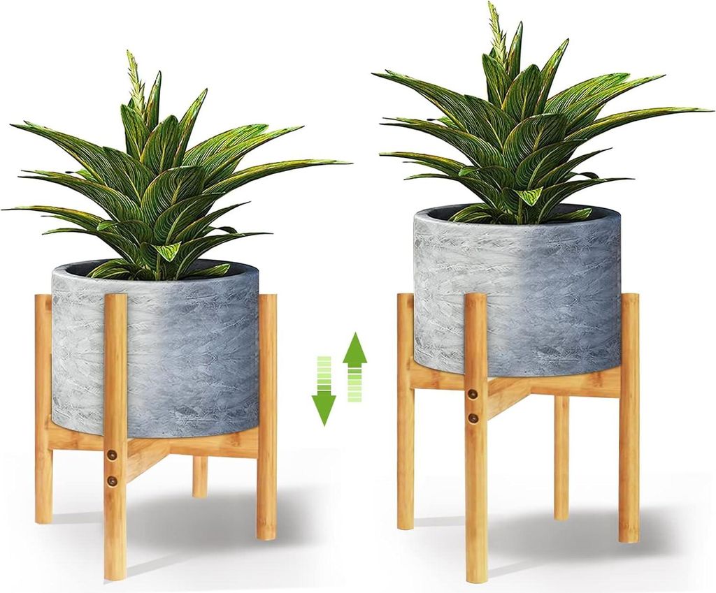 Moderner Holzpflanzenständer - Mid-Century-Design - geeignet für drinnen und draußen