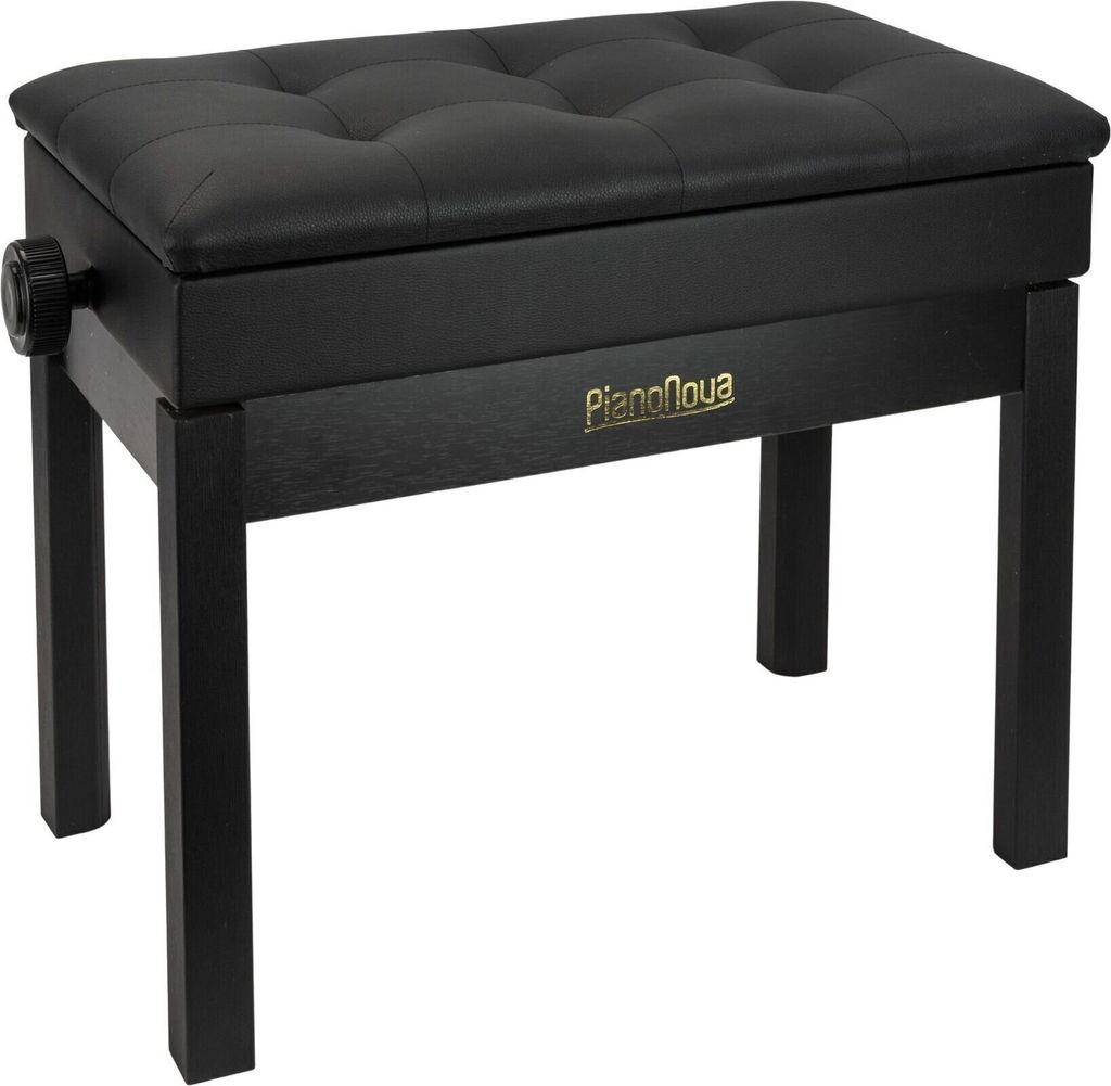 Pianonova BCDPS-B Klavierhocker aus Holz mit Stauraum Black Produktbild 