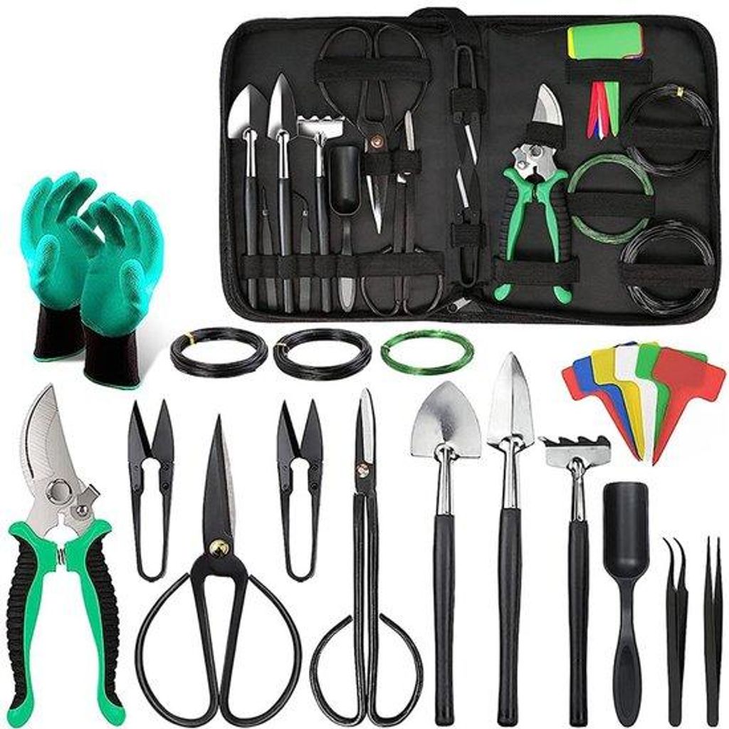 Bonsai-Gerätsatz für Anfänger, 24-teilig, Bonsai-Set, Werkzeug für Formen und Pflege von Bonsai, Bonsai-Gartenwerkzeug.