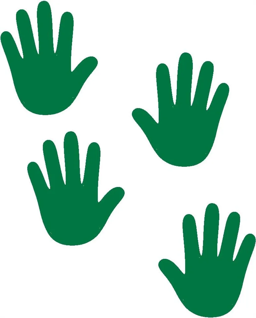 Adesivi Mani Percorso Sensoriale 4 Pezzi Verde Opaco - Shop Didattica