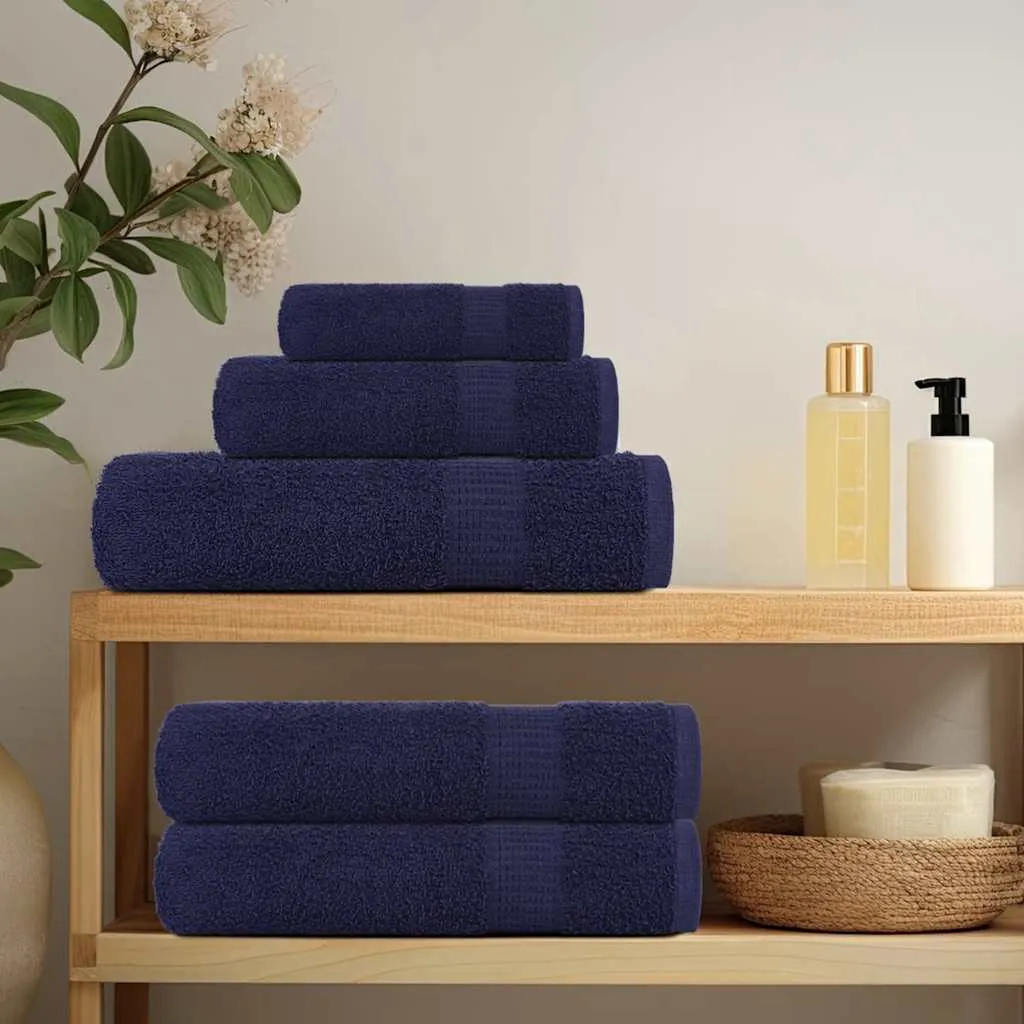 vidaXL 10 Asciugamani FROGN Blu Navy 30x30 cm 100% Cotone Vero