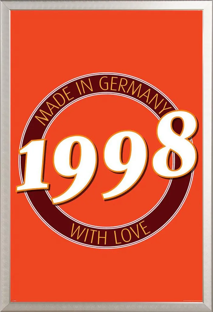 Poster 1998 Germany Shinsuke Maxi: Cornice Argento e Vetro Acrilico