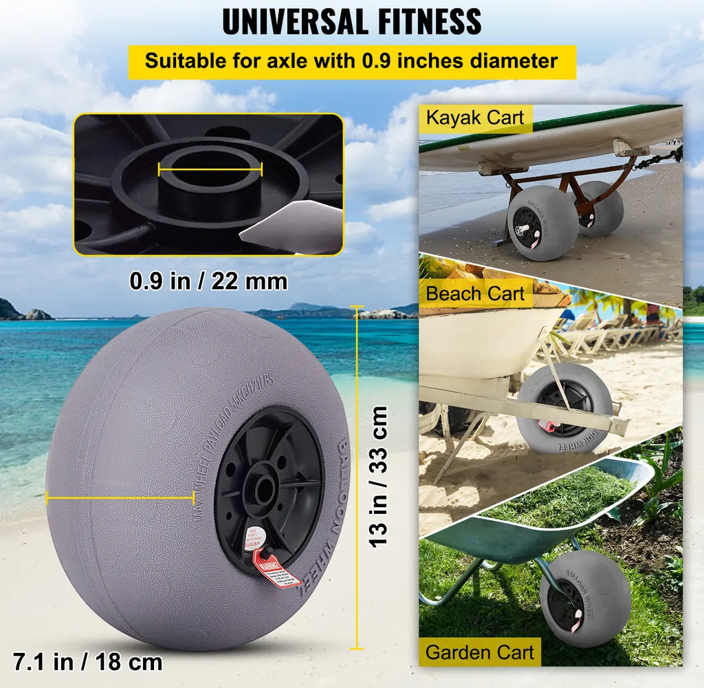 Roues de Canoë pour Sable Fin Pneus de Buggy Haute Flottaison x2