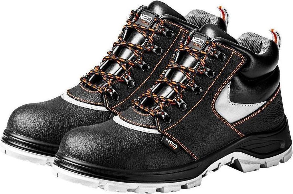 NEO TOOLS Sicherheitsschuhe Leder Sicherheitsschuhe Herren Arbeitstrainer Unzerbrechliche Schuhe | Größe: 45