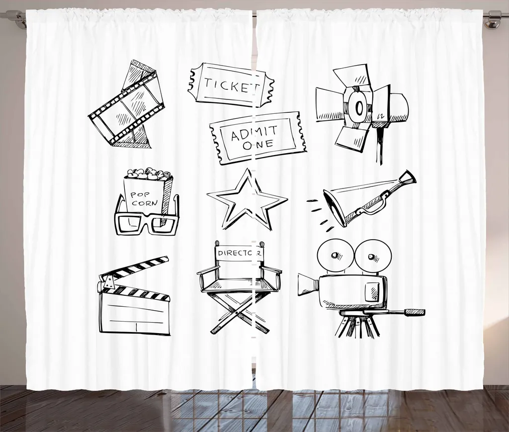 Set 2 Tende Cinema ABAKUHAUS 280x175 cm - Montaggio Facile Ganci