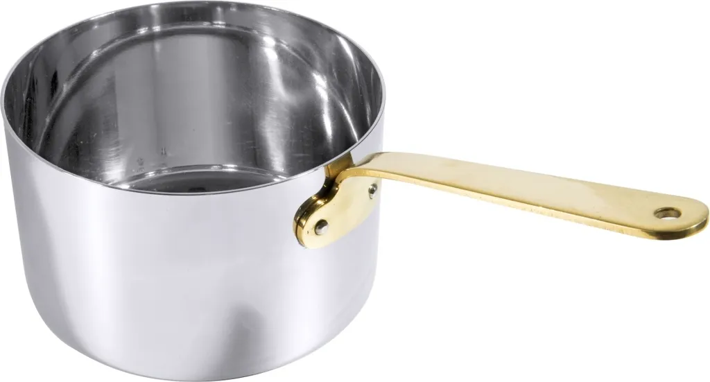 Casseruolina 12 cm Acciaio Inox Manico Ottone | Come Una Volta