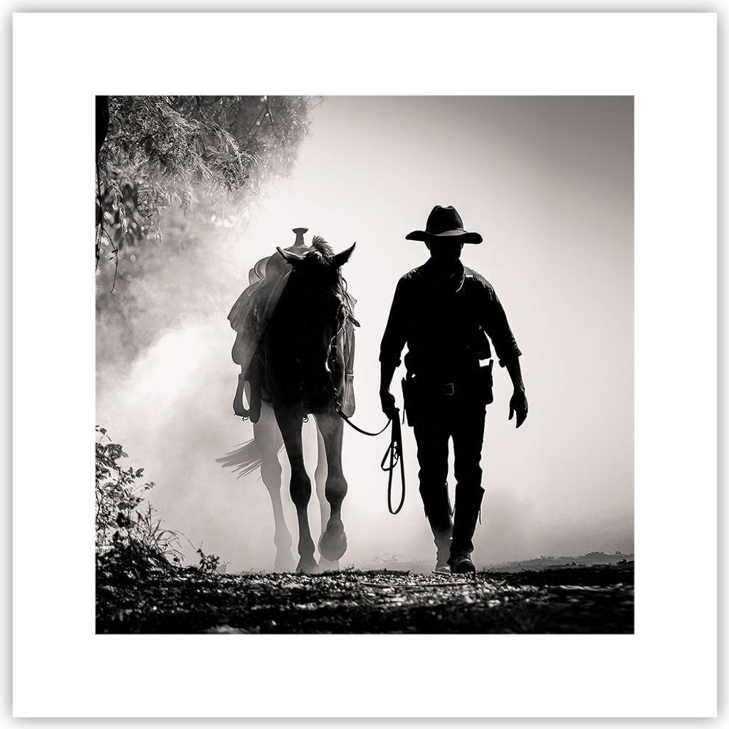 Poster - Poster ohne Rahmen - Cowboy Pferd Shady - 30x30 cm Produktbild 