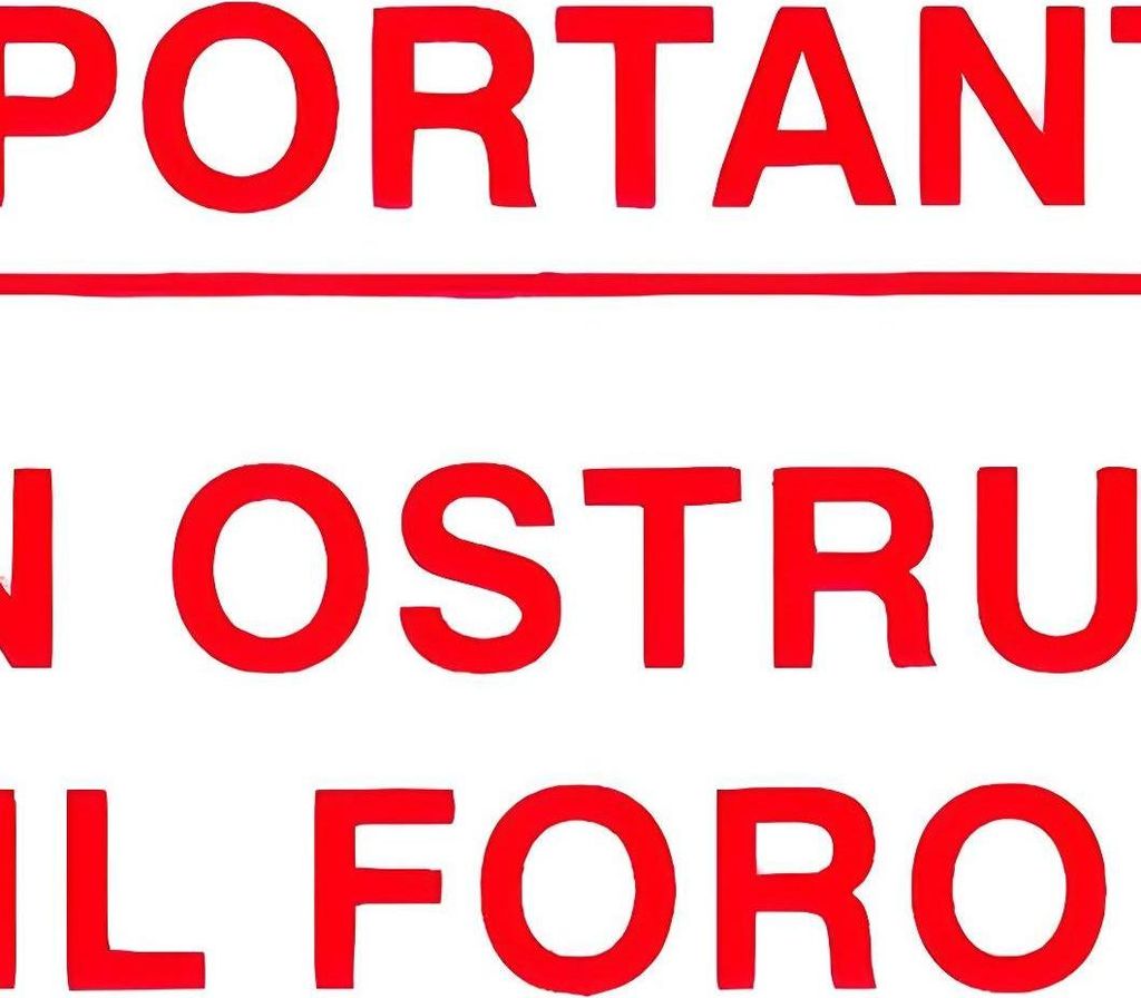 Schild RMS “ IMPORTANT NON OSTRUIRE IL FORO “ rot, 610176M