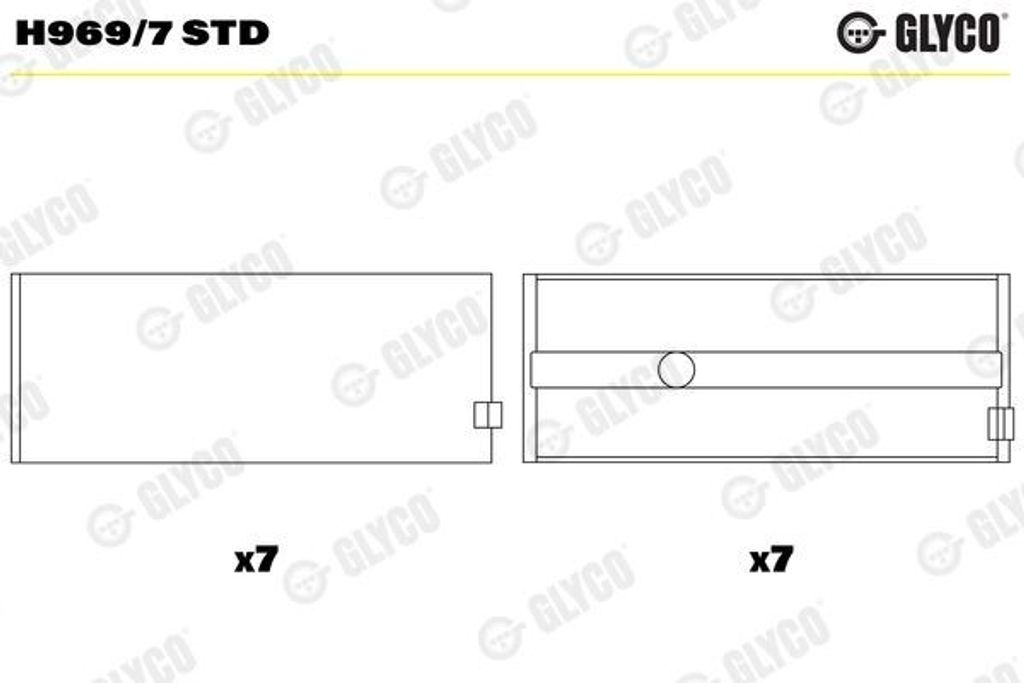 GLYCO Kurbelwellenlager H969/7 STD für VOLVO B6 2,413mm 26,5mm