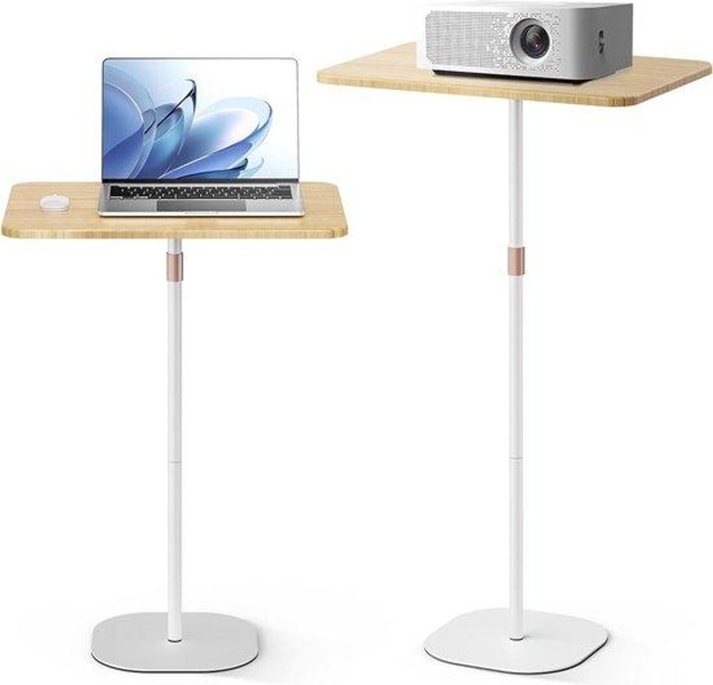 Mobiler Arbeitsplatz für Laptop - Höhenverstellung 46-120 cm - Studio-Arbeitsplatz - mobiler Computer-Tisch für Büro - weiß - multifunktional