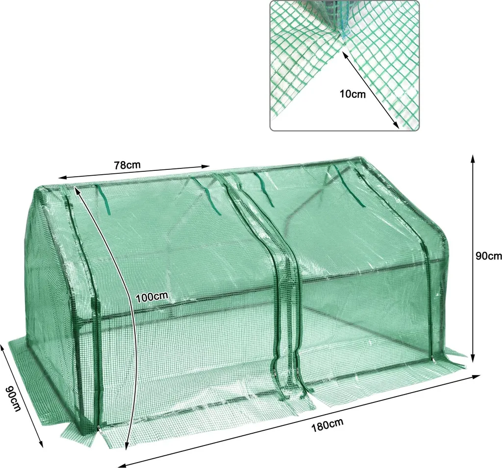 Serra per Pomodori da Esterno 180x90x90cm Kit Orto con Porta - VA-Cerulean - 2