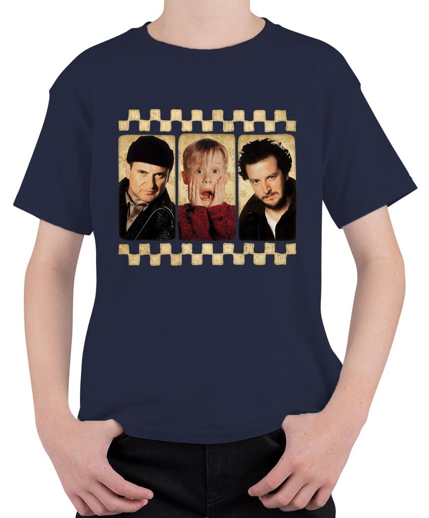Kevin Allein zu Haus McCallister Filmklassiker Weihnachten Harry Marv Uni Kinder T-Shirt, Navy, 104