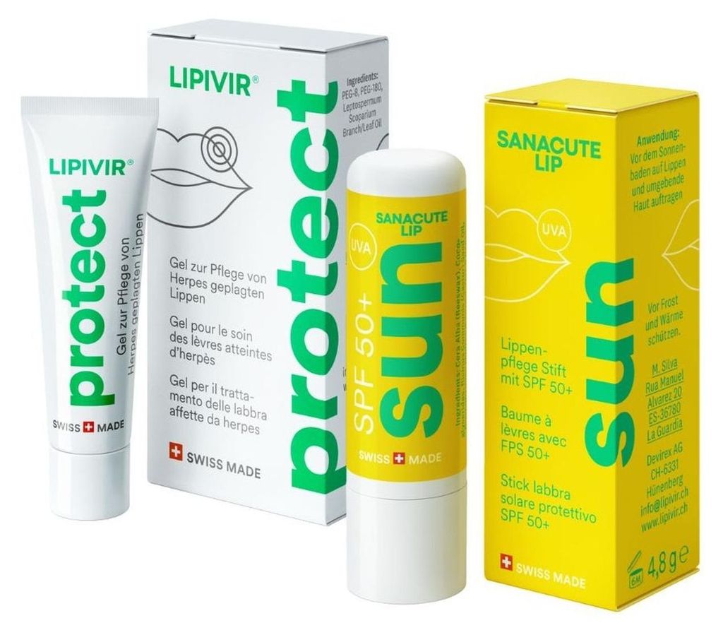 Sanacute Set LIPIVIR protect & SANACUTE LIP sun 3,7cm gelb 543000006