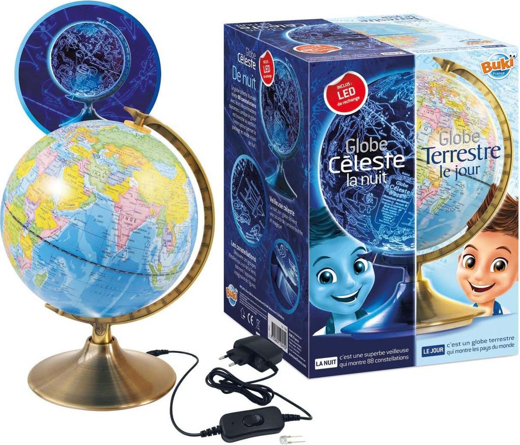 Buki Globus Lernspielzeug Tag und Nacht mit LED-Beleuchtung Produktbild 