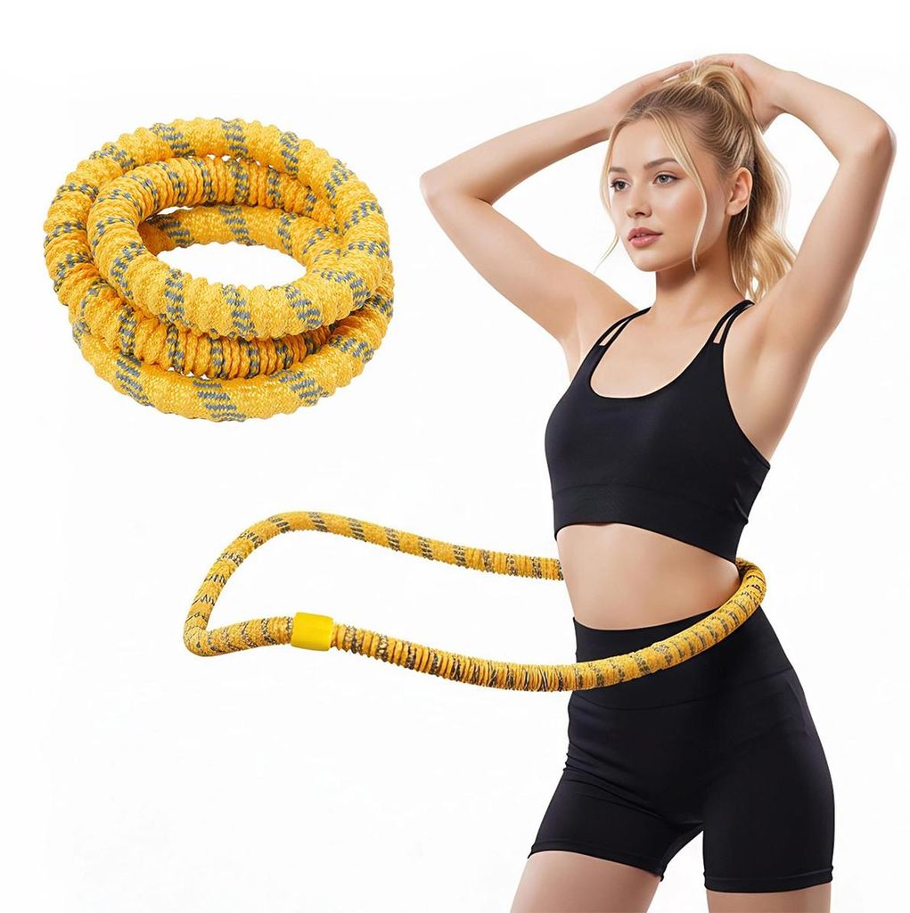 Hula Hoop Reifen Erwachsene 1,5 kg, Faltbarer Fitness Reifen, Trainingsgerät für Zuhause, Taillenfreundliches Workout Abnehmhilfe