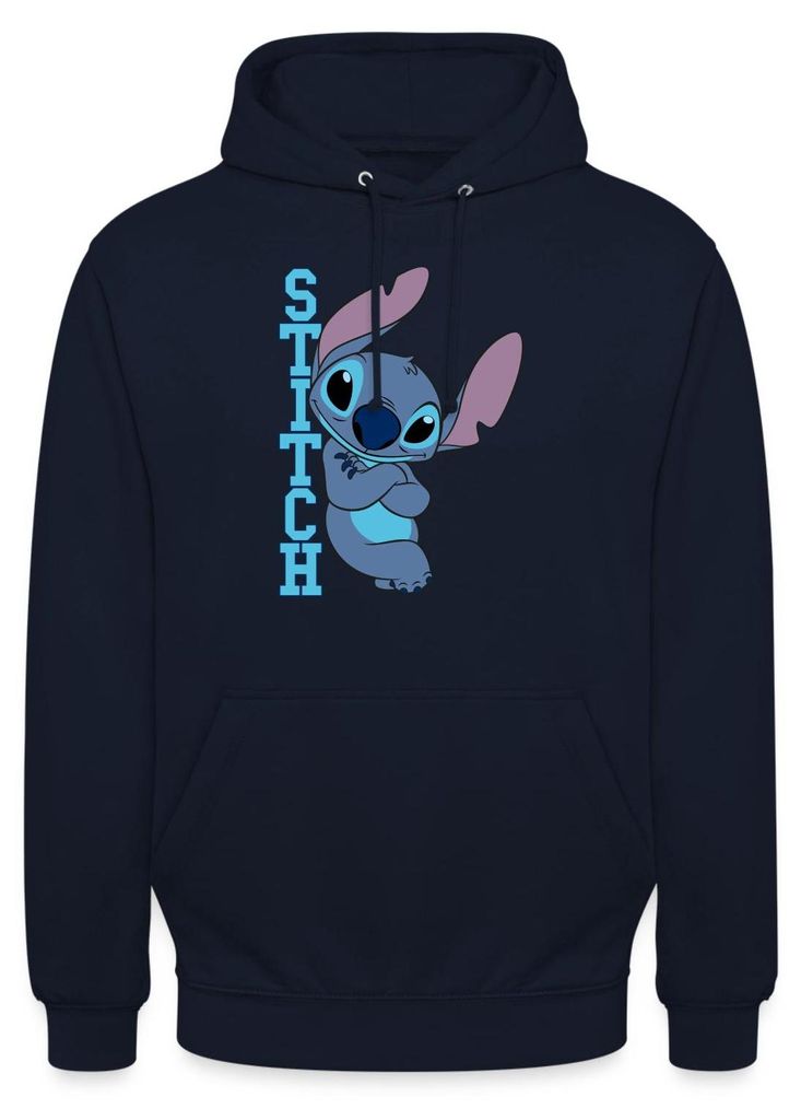 Lilo & Stitch | Stitch Mit Schriftzug Uni Hoodie, XXL, Navy Produktbild 